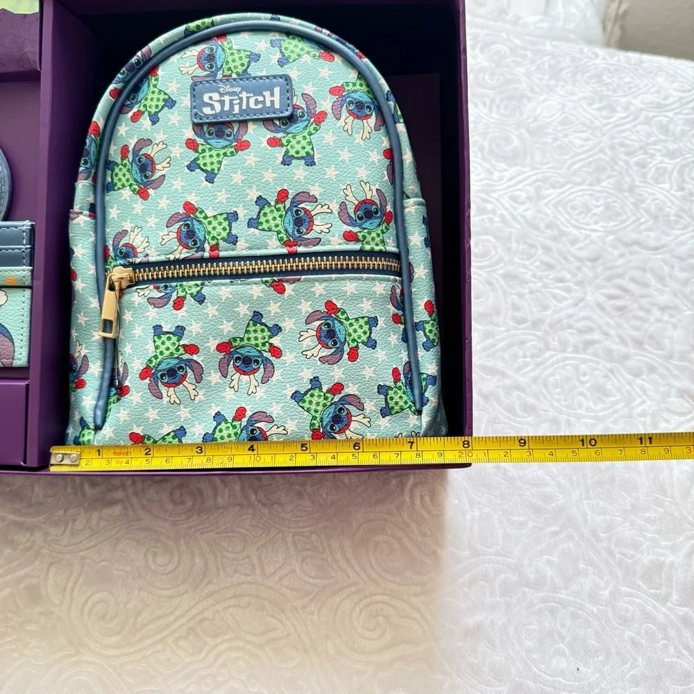 Disney Stitch Mini Backpack 3-Piece Gift Set NWT | Backpack Wallet Keychain